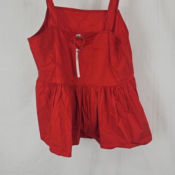 ASOS Red Tank Sleeveless Cami Women's Size 4 Pleated - Picture 5 of 7